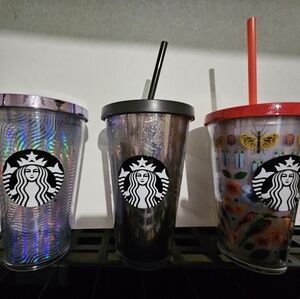 3 starbucks cups